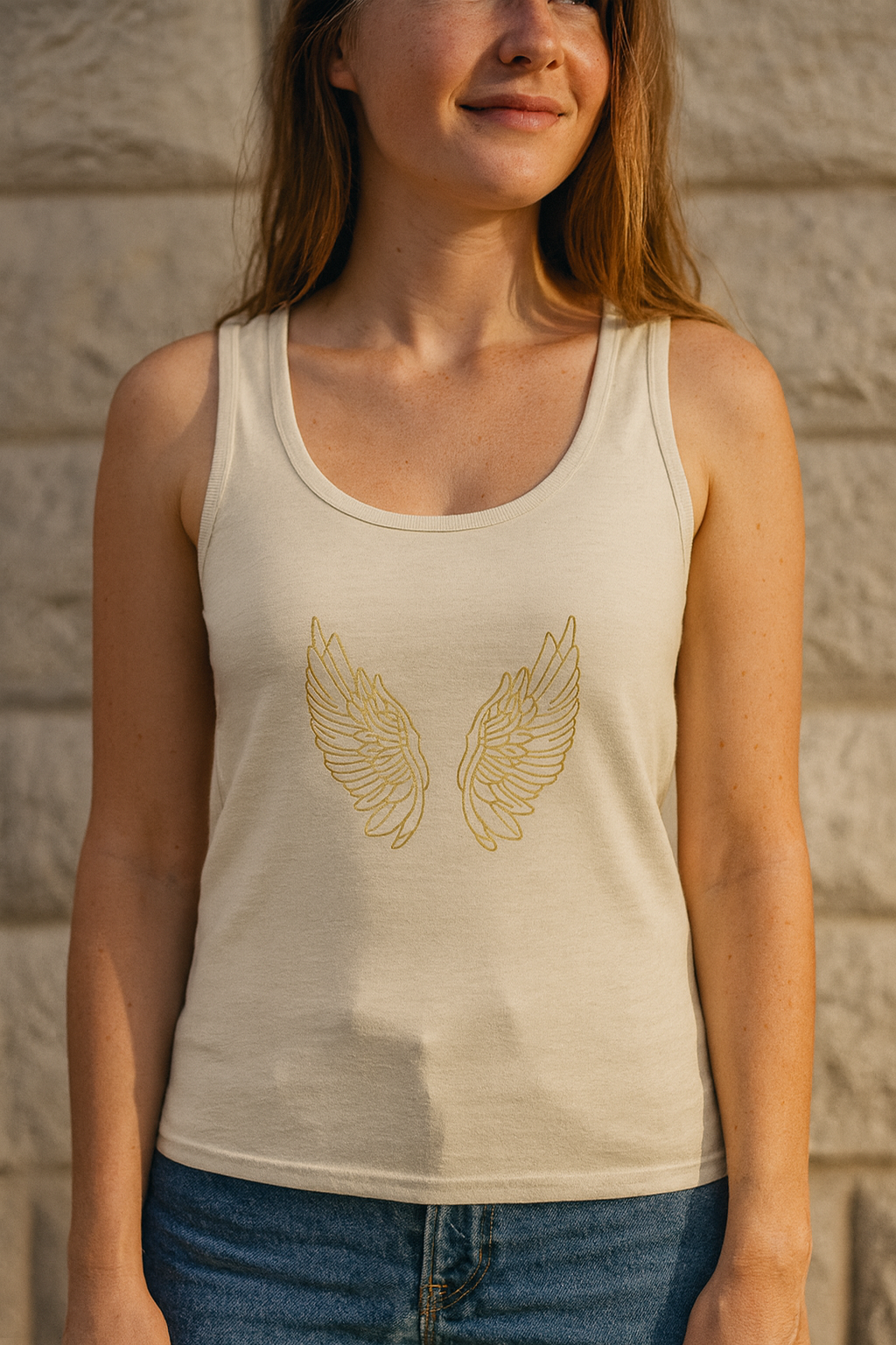 Duurzame tanktop met print 100% biologisch katoen